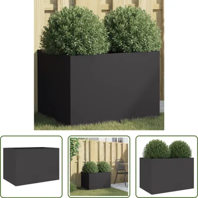 Obrázok produktu pre The Living Store Kvetináč čierny 62x47x46 cm Oceľ valcovaná za studena