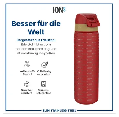 Immagine prodotto di ION8 San Francisco 49ers NFL bottiglia d'acqua stretta a prova di perdite, acciaio inox 600ml