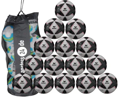 Produktbild von Ballset erima SENZOR-STAR Trainingsball inkl. Ballsack schwarz/grau 15 Bälle