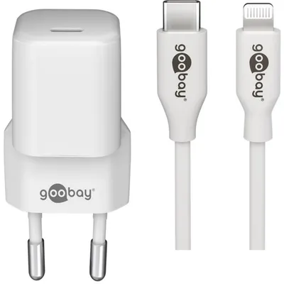 Produktbild von goobay Apple Lightning / USB-C PD-Ladeset 30 Watt, Ladegerät, (1 Meter