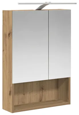 Immagine prodotto di vidaXL Armadietto a specchio da bagno in rovere lavorato a mano 50 x 14,5 x 70 cm