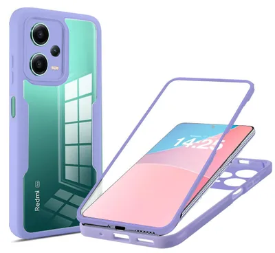Produktbild von 360 Grad Rundum Schutz Handyhülle für Xiaomi Redmi Note 12 Pro+ 5G Full Cover Vollschutz Case Farbe: Violett