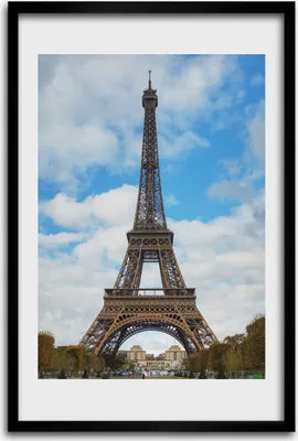 Produktbild von Bild - Bilderrahmen - 40 cm x 60 cm - MDF - Rahmen - Wandkunst - Eiffelturm Paris