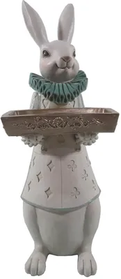 Produktbild von Clayre & Eef Figur Kaninchen 15x13x37 cm Weiß Polyresin