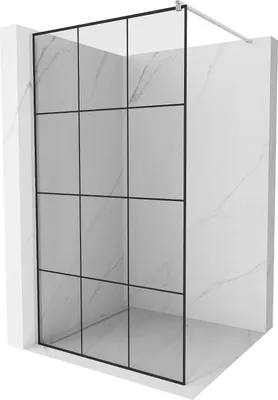 Immagine prodotto di Mexen Kioto parete doccia Walk-in 120 x 200 cm, griglia nera 8 mm, cromo - 800-120-101-01-77