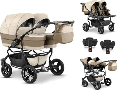 Produktbild von Zwillingskinderwagen 5 in 1 Twin Star inkl. Autositze und Iso Bases - 14 Teile - in 16 Farben