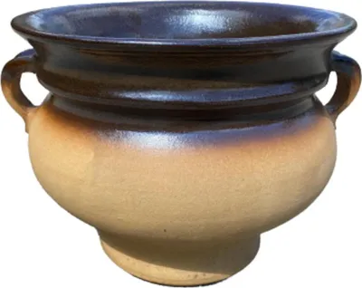 Produktbild von KERAZO Keramik Blumentopf Pflanzkübel Antares 52 x 45 x 35 cm frostfest, robust, standfest, Farbe: BRAUN-NATUR