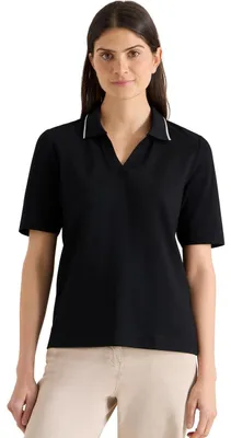 Productafbeelding van Cecil korte poloshirt van piqué, kleur zwart, maat M