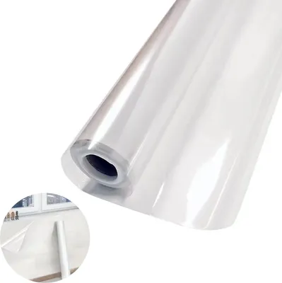 A roll of clear protective film on a white background.