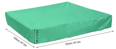 Produktbild von Schwimmbadabdeckung, reißfest - für rechteckige Schwimmbecken - Abdeckung mit Zugseil - 120x120x20 cm - für Gärten - geeignet für Sandkästen - Schwimmbadabdeckung