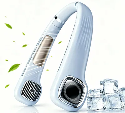 Produktbild von Nackenventilator, Leise Hals Ventilator USB,Tragbarer Neck Fan, Nacken Ventilator mit Akku 4000mAh,Halsventilatoren 5 Stufen  Nackenkühler für Reisen