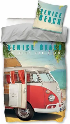 Produktbild von VW Bulli - Bettwäsche-Set, Bus T1 Venice Beach, 135x200 & 80x80