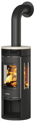 Produktbild von Justus Mino Trios 2.0 Kaminofen Stahl Schwarz mit Sandstein-Abdeckplatte