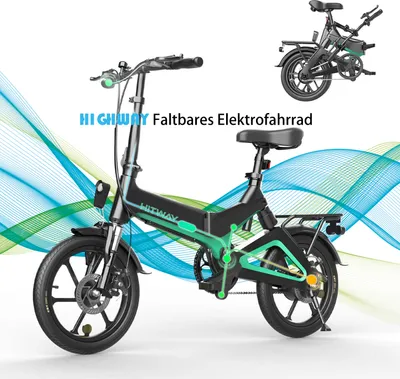 Produktbild von Elektrofahrrad Mountainbike 16 Zoll E-Bike 36V, 250W  Heckmotor, Elektrofahrräder Herausnehmbare Batterie7.5Ah | Elektro Bike 3 Geschwindigkeitsmodi | E-Bike Faltrad| Doppelscheibenbremse