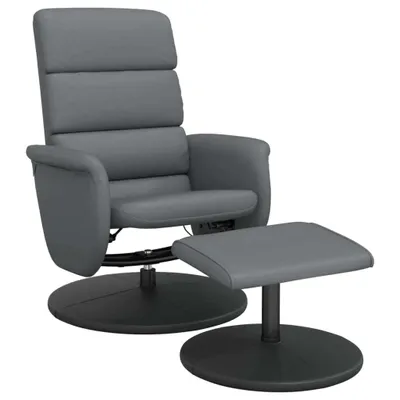 Immagine prodotto di vidaXL Poltrona relax con poggiapiedi in Pelle finta grigia