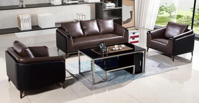 Produktbild von Sofagarnitur 3+1+1 Sitzer Ledersofa Couch Wohnlandschaft Garnitur Design Modern