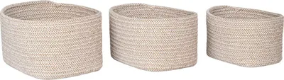 Image de Ensemble de paniers Rootz Cadima - Paniers de rangement - Paniers en coton - Peu encombrants - 17 x 15 x 11 cm, 20 x 15 x 12 cm, 23 x 18 x 13 cm