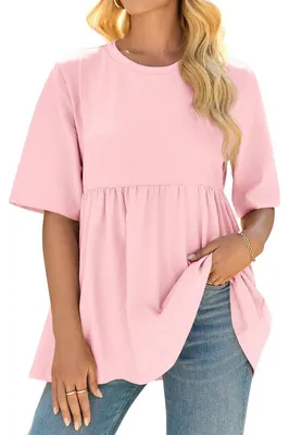 Produktbild von Damen-T-Shirt in Übergröße, locker geschnitten, kurzärmelig, Rundhalsausschnitt