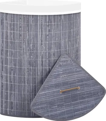 Obrázek produktu pro vidaXL Rohový koš na prádlo Bamboo Grey 60 L