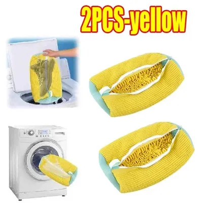 Zdjęcie produktu dla 2-częściowa torba do prania butów, wysokiej jakości torba do prania butów, z puchem czyszczącym 360 ° i zamkiem błyskawicznym, do pralki i podróży