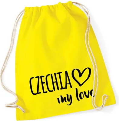 Produktbild von Huuraa Turnbeutel Czechia my love 12 Liter Yellow Baumwolle Rucksack Geschenkidee