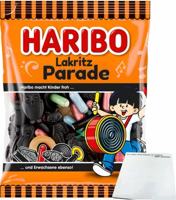 Produktbild von Haribo Lakritz Parade (175g Packung) + usy Block