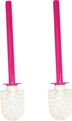 Produktbild von Sanwood 2er Set Aurora Pink 7382496 Toilettenbürste Weiß Bürstenkopf mit Acryl Griff Klobürste - Ersatztoilettenbürste - Ersatzklobürste