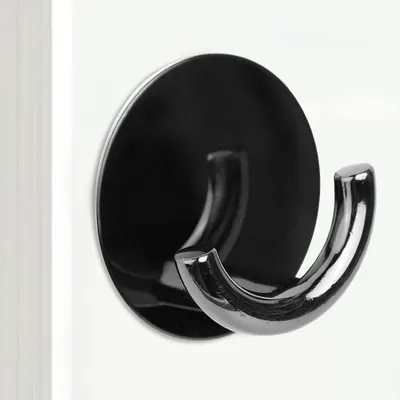 Selbstklebende Haken aus Edelstahl, schwarz, 3,5–4 kg Belastbarkeit