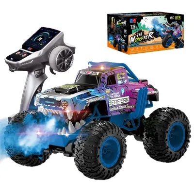 Produktbild von RC Auto Ferngesteuerter 1:12 Monster Truck Ferngesteuert mit Spray, Ferngesteuertes Auto ab 3 Jahre Mädchen Kinder