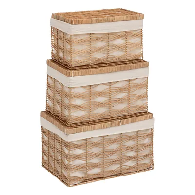 Obrázok produktu pre Tkané úložné boxy ROSY, sada 3 kusov