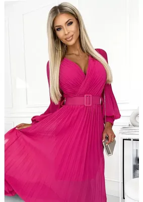 Productafbeelding van Numoco dames maxi jurk, kleur fuchsia, universele maat