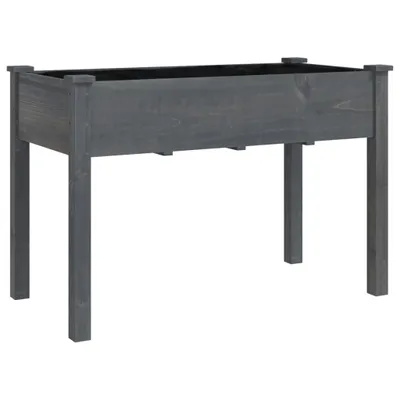 Image de vidaXL Bac à plantes avec insert Gris 118x59x76 cm Sapin massif