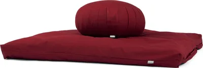 Produktbild von Meditations-Set ECO | Meditationskissen Zafu + Zabuton bordeaux | Dinkelhülsen