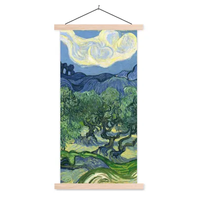 Produktbild von MuchoWow® Textilposter Die Olivenbäume - Vincent van Gogh 40x80 cm mit holzfarbenen Rahmen - Wohnzimmer