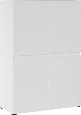 Produktbild von Kommode Rimini Highboard 90x40x129cm grifflos 4-türig Farbe wählbar,Weiß