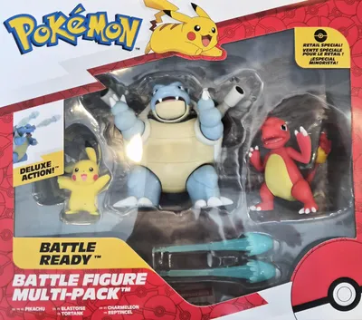 Produktbild von Pokémon Battle Figuren Multi Pack Pikachu Turtok Glutexo