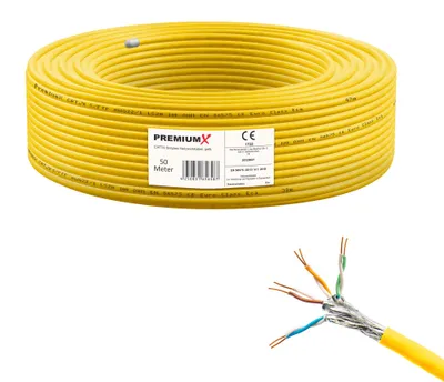 Produktbild von PremiumX 50m CAT 7A Netzwerkkabel Simplex LAN Kabel Ethernet Datenkabel