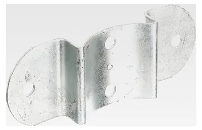 Produktbild von Zaun-Riegelbeschlag | feuerverzinkt | für Pfosten und Halbrund-Zaunriegel Ø100 mm | 70 x 180 mm