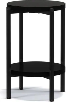 Produktbild von BETTSO Beistelltisch Kaffeetisch Couchtisch Sofatisch Nachttisch Betttisch Laptoptisch Gestell aus Metall Tischplatte aus Holz HANS D Schwarz