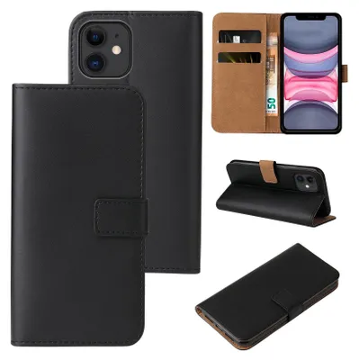 Produktbild von Handy Hülle für Apple iPhone 11 Klapphülle Bookcase Flip Cover Handy Tasche Etui Farbe: Schwarz