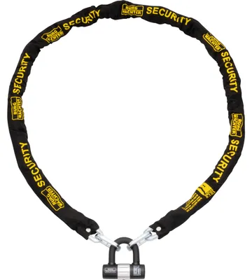 Fahrradschloss-Set, 2 m Kette & Bügelschloss, schwarz, Stahl