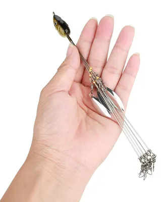Obrázek produktu pro 5 kusů, návnada "Umbrella Jig Head" pro rybolov, včetně háčků s očkem a karabinami (žlutá barva)
