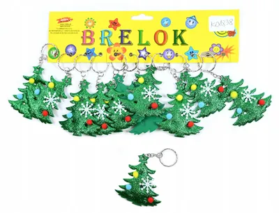 Image de Midex – Porte-clés de Noël, sapin de Noël vert, lot de 12