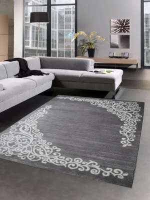 Immagine prodotto di Tappeto di design per il salotto Tappeto ornamento glitter crema grigio crema dimensioni - 120x160 cm