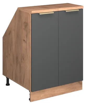 Image de Meuble de rangement sous pente Vicco Rion Anthracite-or 60x81.6cm 2 portes, 60 cm de profondeur, Model 60351