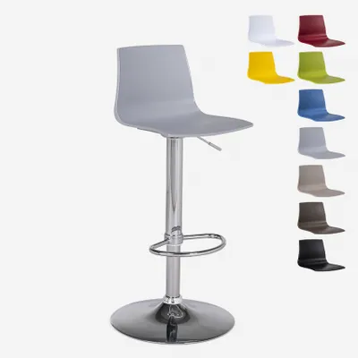 Produktbild von Höhenverstellbarer matter Designhocker Grand Soleil Imola Matt Küchenbar - Grau