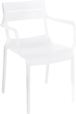 Image de Fauteuil blanc de terrasse en plastique - Oviala Paname