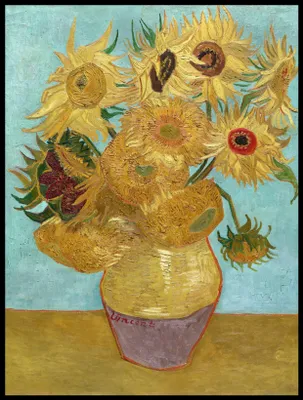 Obrázek produktu pro Plakát 60x80cm Váza s dvanácti slunečnicemi, Van Gogh Vintage