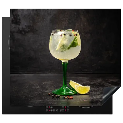 Produktbild von KitchenYeah© Herdabdeckplatte Weinglas - Induktionsschutz - Mojito - Alkohol , 58x51cm, Küche Deko, Glaskeramikkochfeld Herdabdeckung, Abdeckplatte fùr Kochfeld