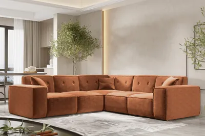Productafbeelding van Designbank CESINA, bekleding: stof "Perfect Harmony", kleur: roestbruin, universeel (kan aan beide kanten geplaatst worden)